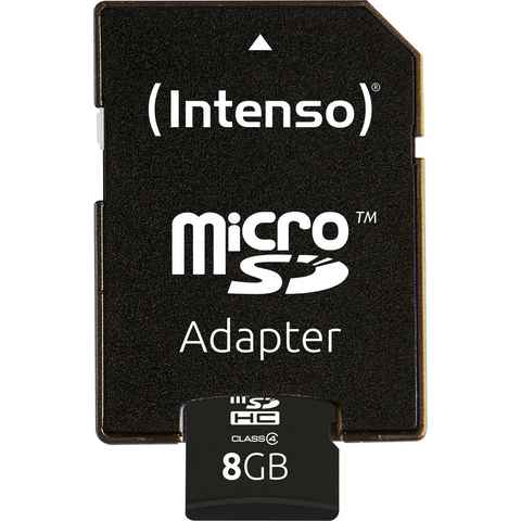 Intenso microSDHC Class 4 + SD-Adapter Speicherkarte (8 GB, Class 4)