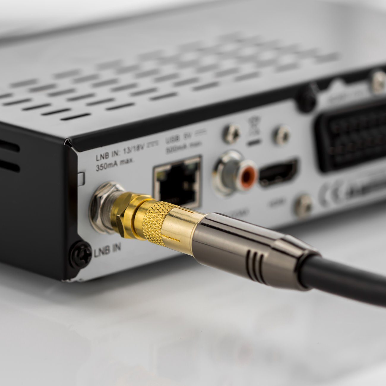 deleyCON deleyCON SAT SAT-Kabel zu Adapter zu SAT F-Stecker Kabel Stück SET 2