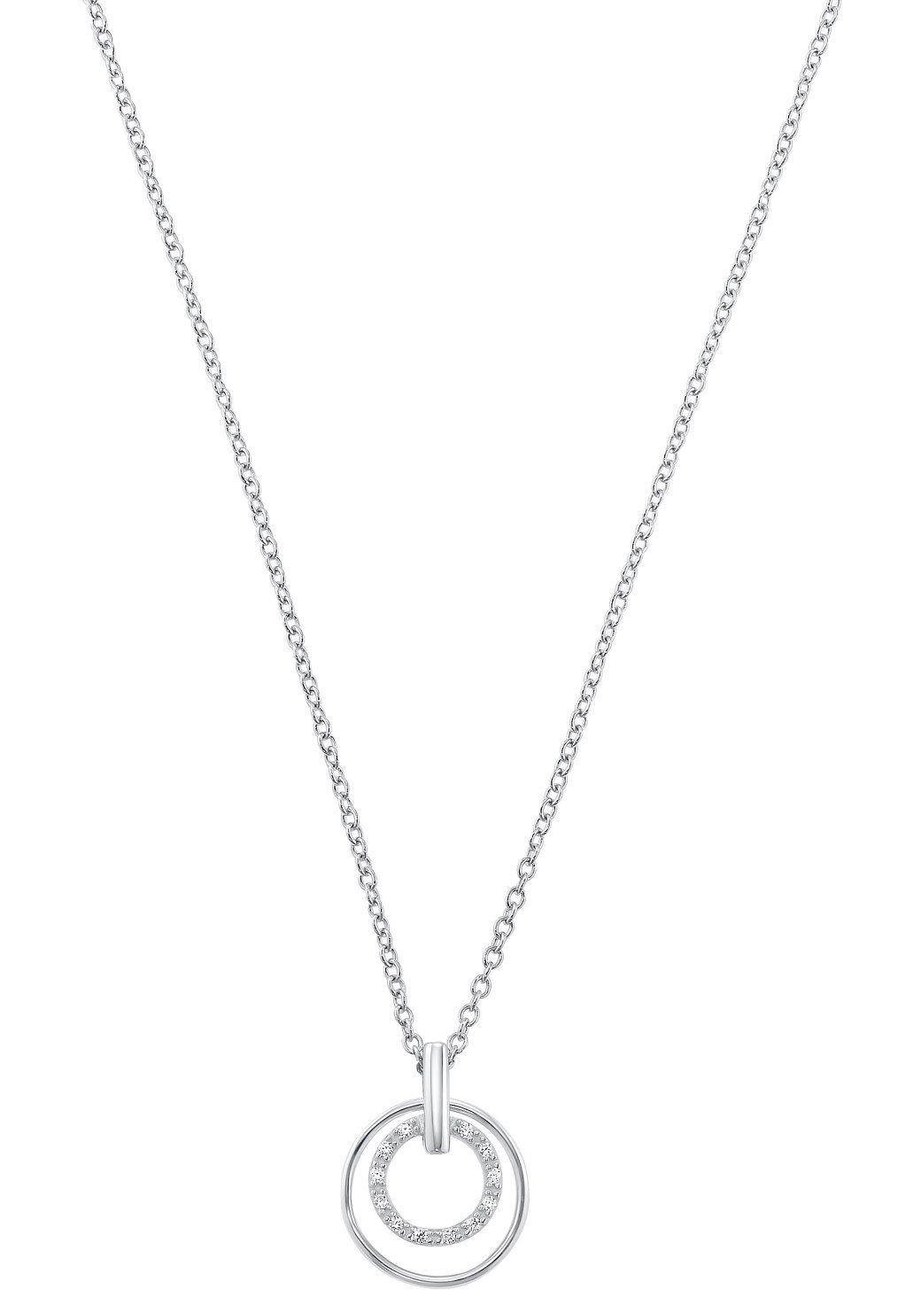 s.Oliver Kette mit Anhänger Kreise, mit Zirkonia (synth) günstig online kaufen