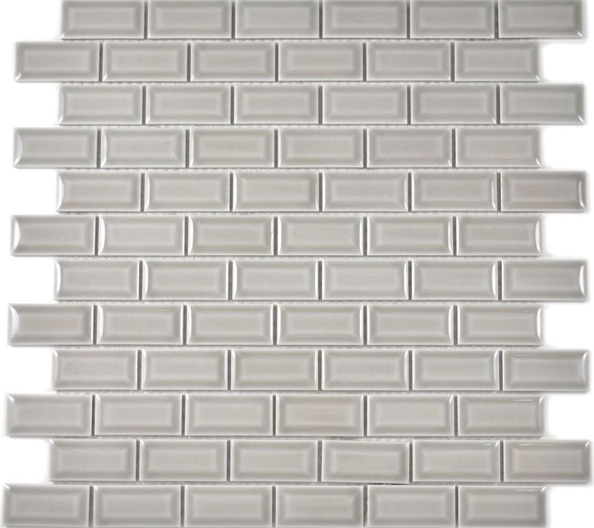 Mosani Mosaikfliesen Mini Metro Mosaik Facette Steingrau Schlamm Fliese Keramik