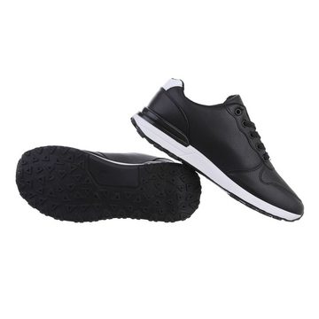 Ital-Design Herren Low-Top Freizeit Sneaker Flach Sneakers in Schwarz