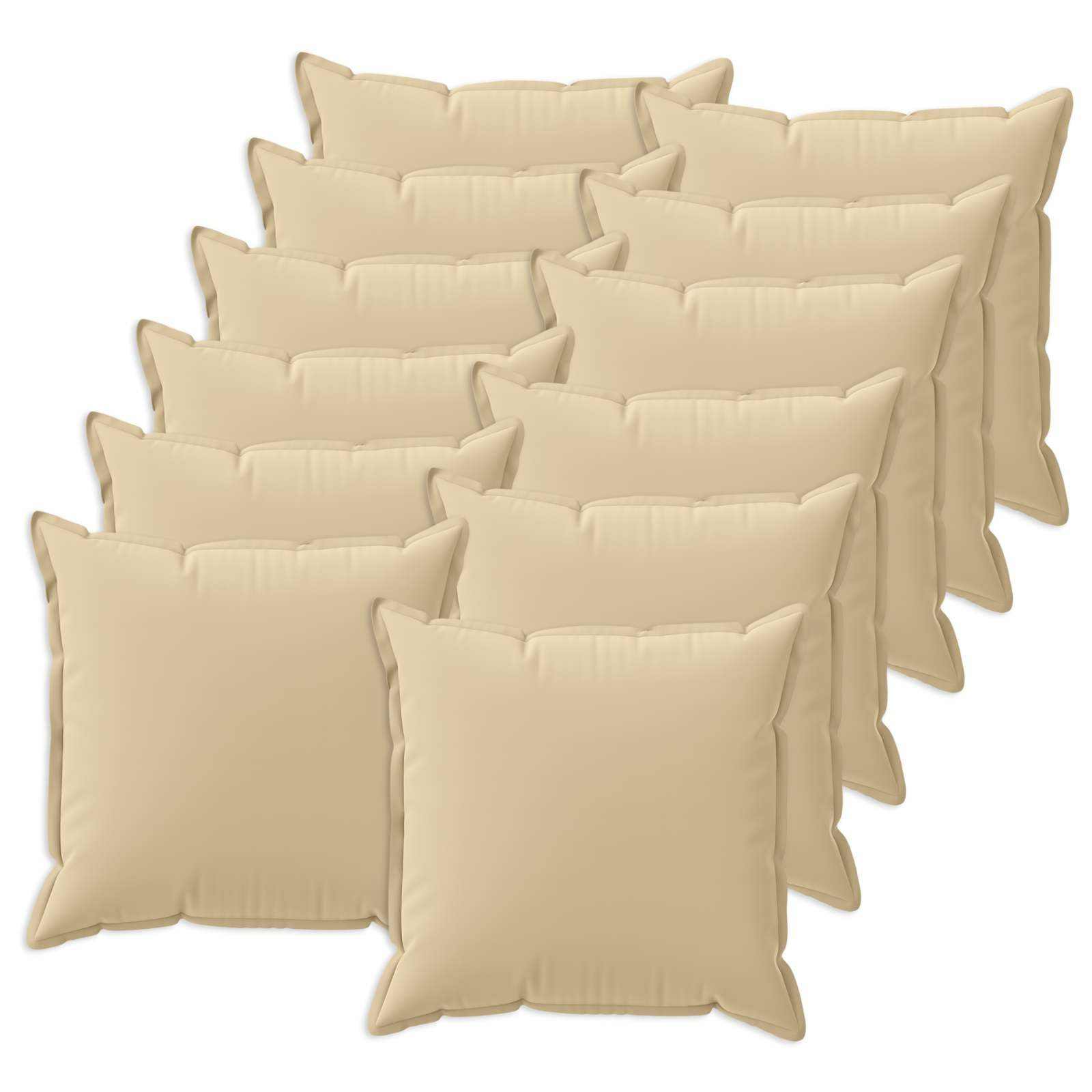vidaXL Kissenbezug Kissenbezug 12 stk. HOUTEN Beige 45 x 45 cm Polyester, (12 Stück)