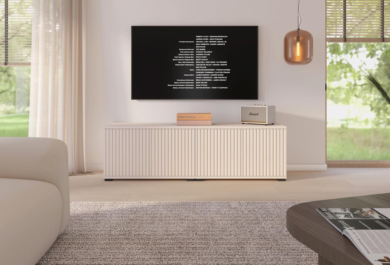 Compleo TV-Schrank 140 cm breit MIRA, Kaschmir, Elegant design