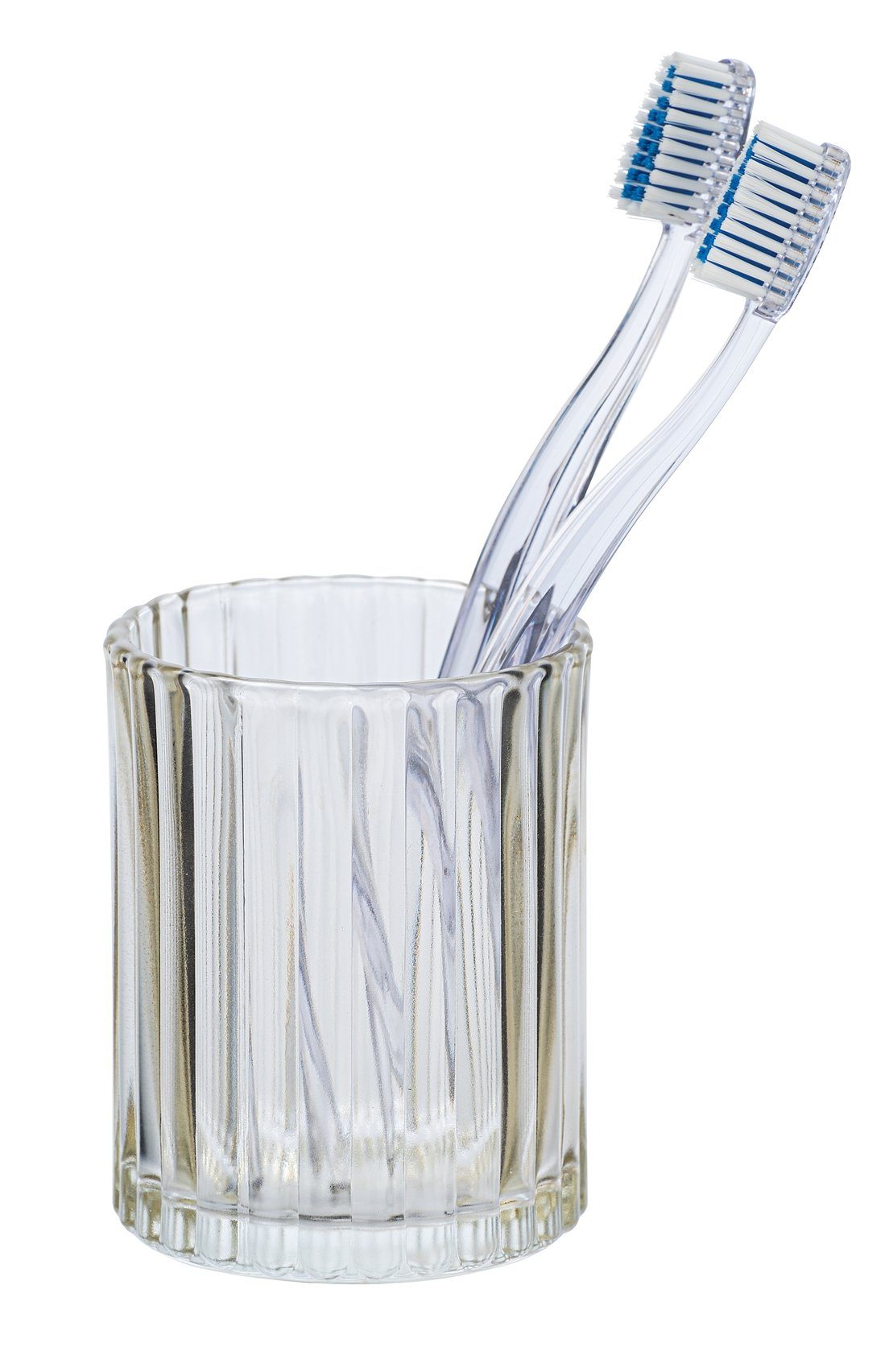 WENKO Badaccessoire-Set WENKO Zahnputzbecher Vetro, rund, Echtglas, 7,5x10x7,5cm, Braun