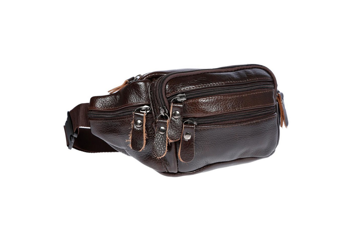 Christian Wippermann Bauchtasche Leder Bauchtasche für Herren Damen Schwarz Braun (1 tlg), Waistbag Hüfttasche Waist Bag