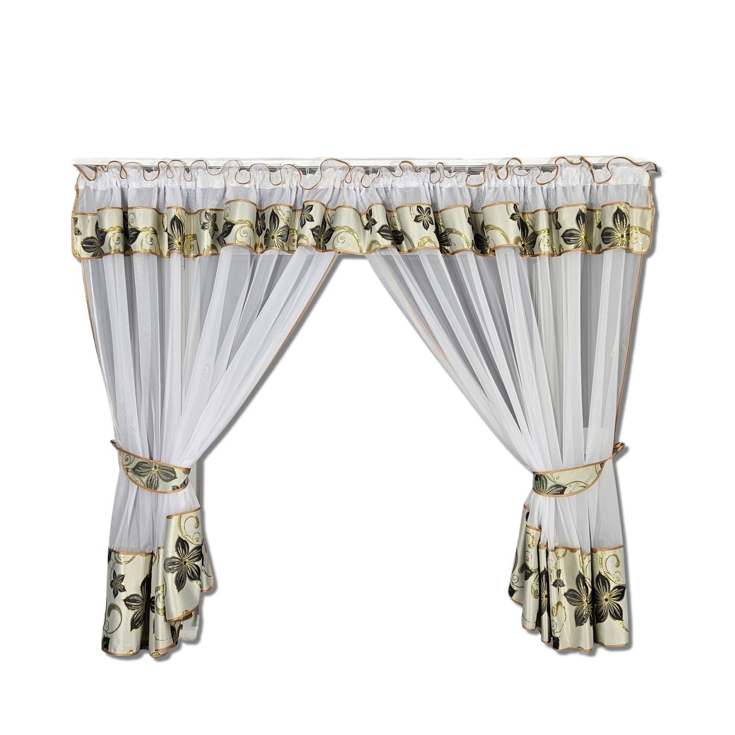 Gardinen by Justyna Vorhang Gardine aus Voile Braun Schwarz, Kräuselband, t günstig online kaufen