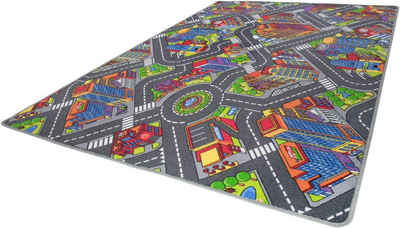 Kinderteppich »Big City«, Andiamo, rechteckig, Höhe 7 mm, Straßen-Spiel-Teppich, Straßenbreite: 8,5 cm, Kinderzimmer