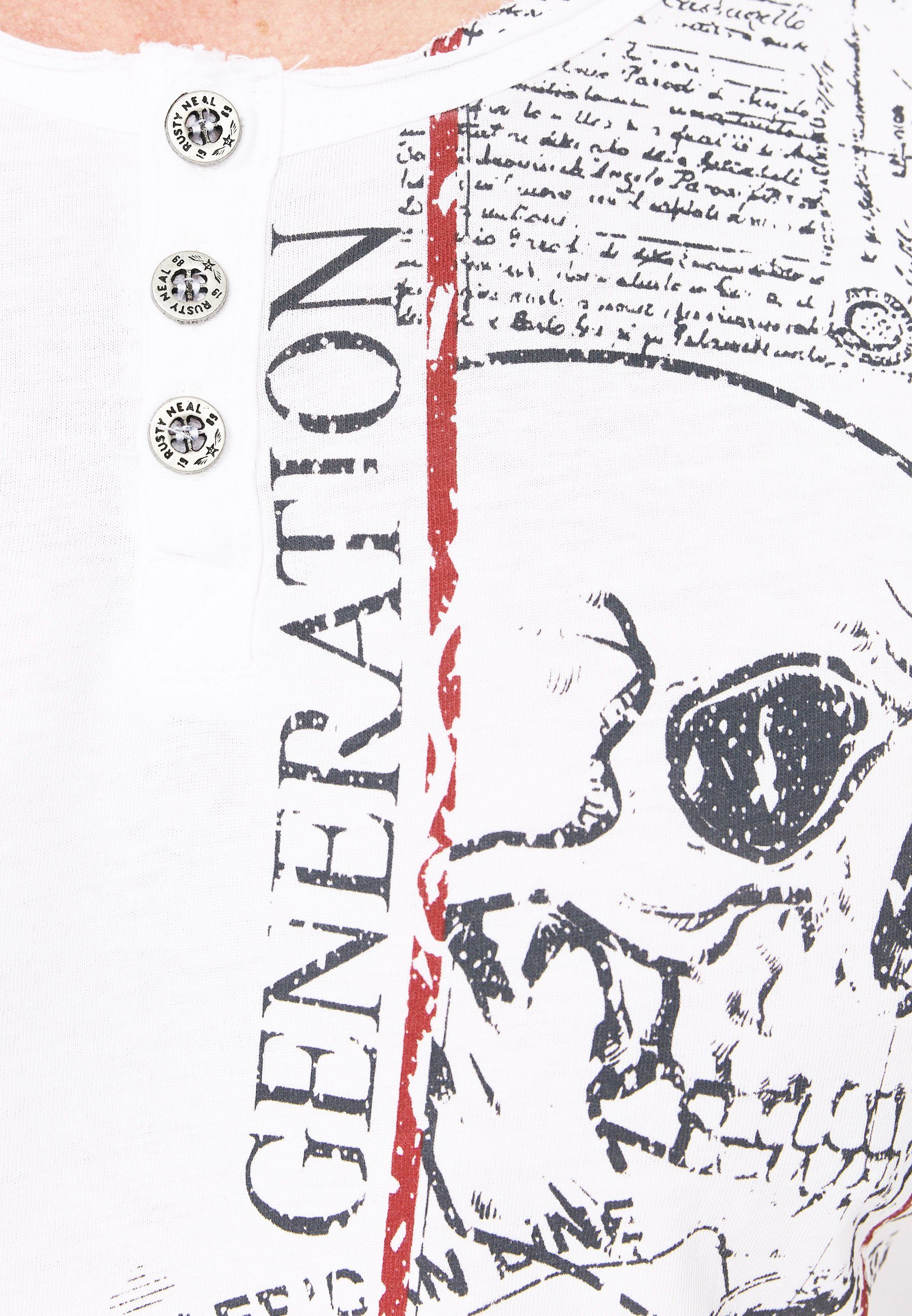 Rusty Neal T-Shirt im Used-Look mit Allover-Print