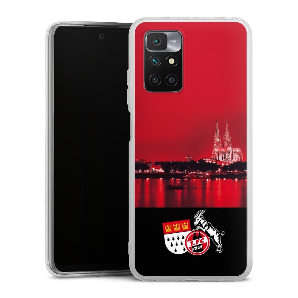 DeinDesign Handyhülle Skyline 1. FC Köln Offizielles Lizenzprodukt Skyline Köln Rot, Xiaomi Redmi 10 Silikon Hülle Bumper Case Handy Schutzhülle