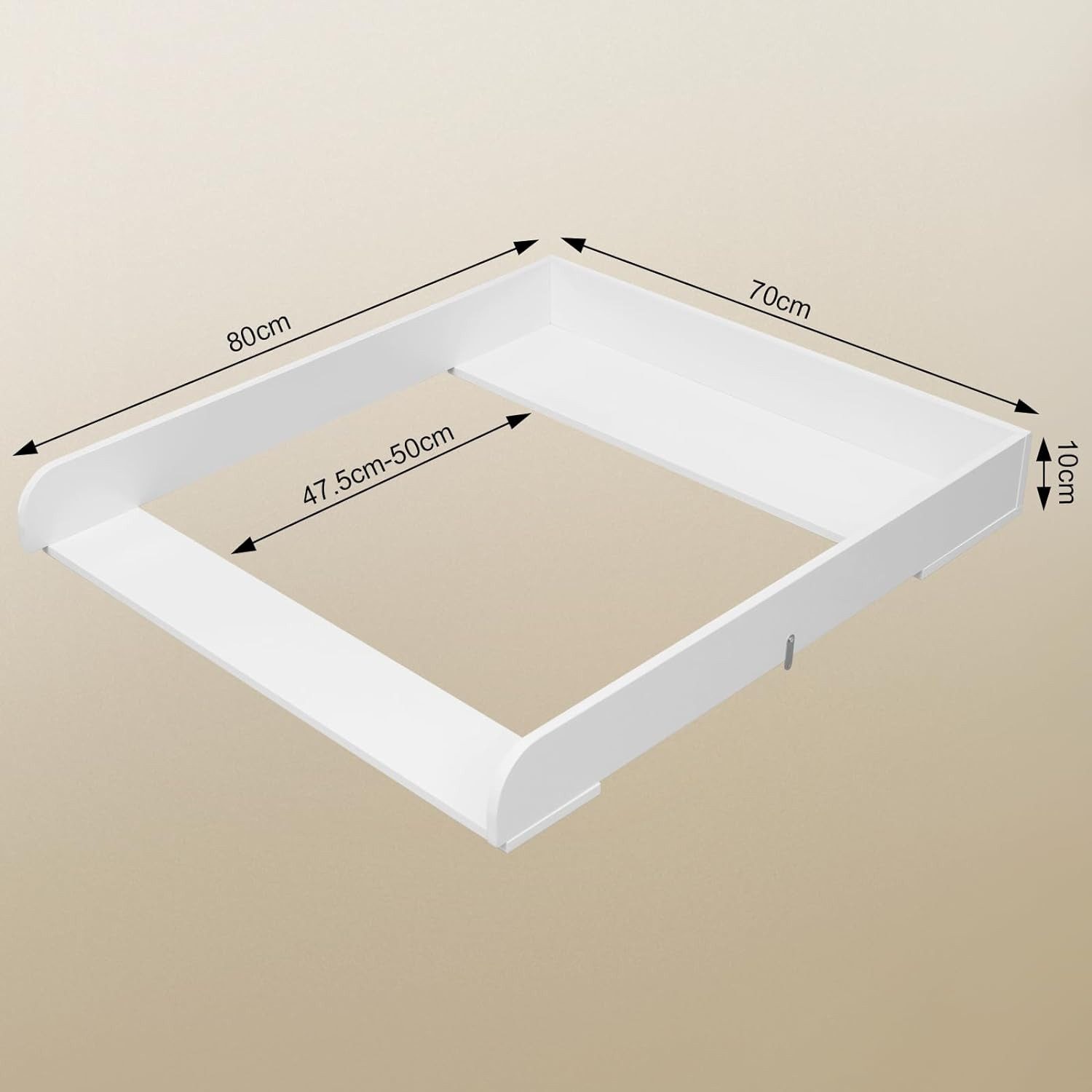 Woltu Wickelaufsatz, Wickelauflage 70x10x80 cm, aus MDF, Babymöbel, Weiß