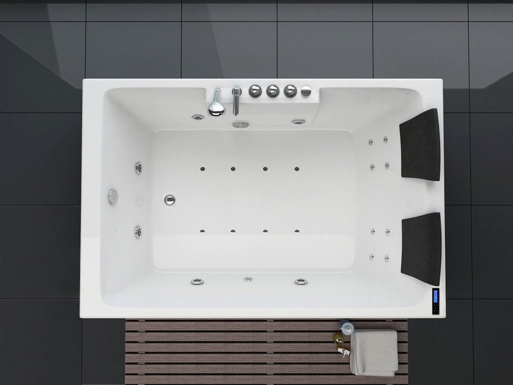 Thumbnail - DEKO VERTRIEB BAYERN Whirlpool-Badewanne Luxus LED Whirlpool Badewanne SET 180x120cm +Heizung+Hydrojets+Ozon +R