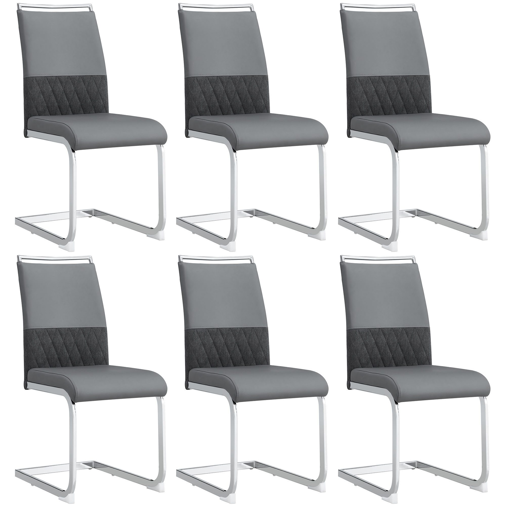 Flieks Freischwinger (Set, 6 St), 6er Set Esszimmerstuhl Polsterstühle Kuns günstig online kaufen