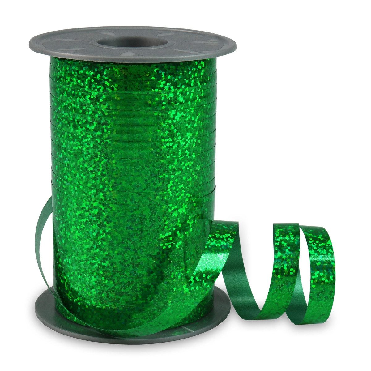 PRÄSENT Geschenkband PRÄSENT Ringelband Holly Holograpic grün 10mmx200m