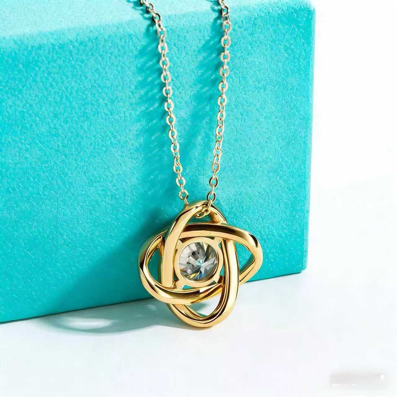 Jumpeak Kette mit Anhänger halskette damen gold,1ct labordiamant,kette für anhänger, große schwester geschenk,schulabschluss geschenk,tochter geschenk