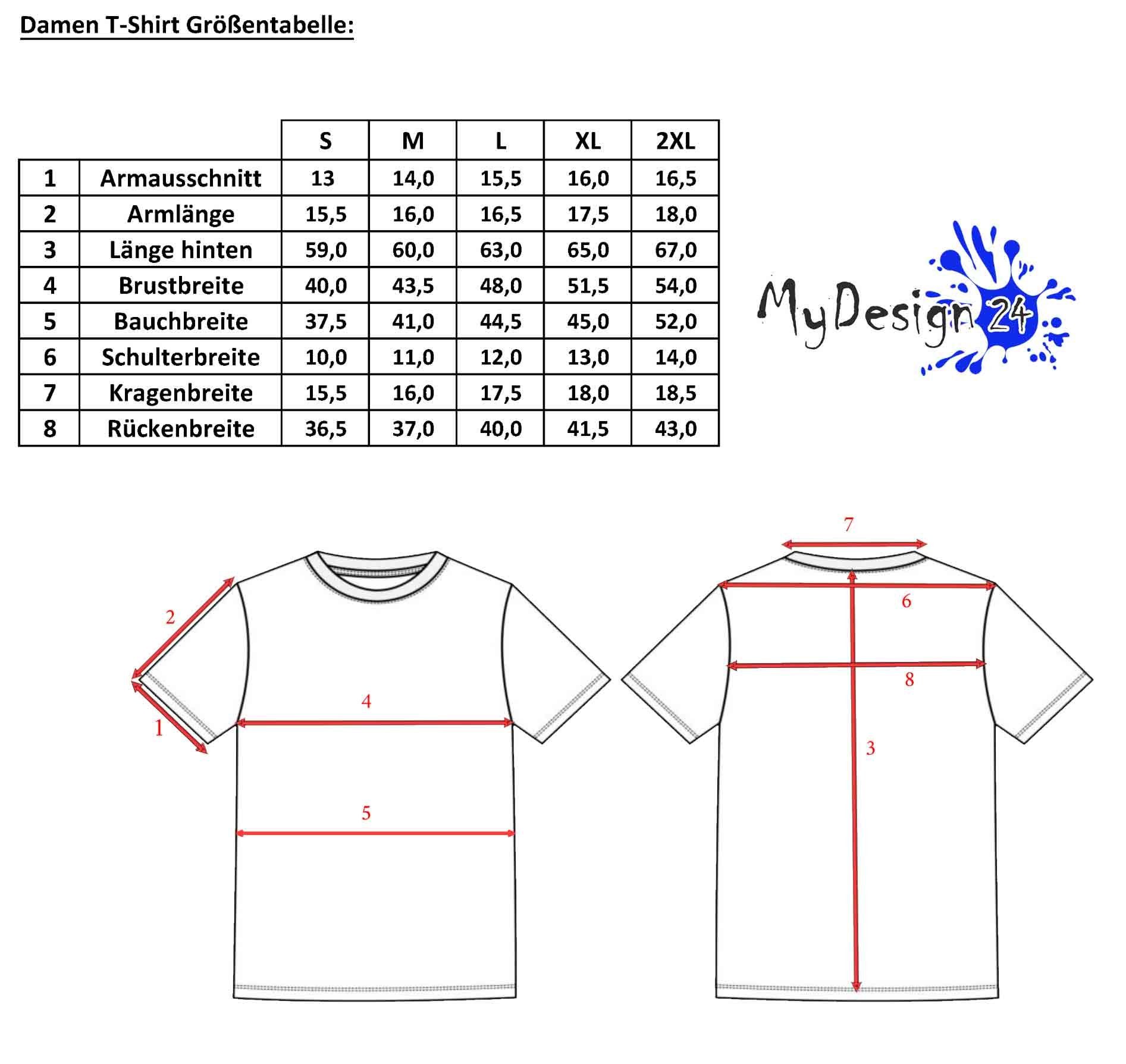 Print Baumwollshirt Damen Aufdruck Shirt MyDesign24 - mit i262 V-Ausschnitt schwarz Fit, Baby T-Shirt Eichhörnchen Wildtier Slim