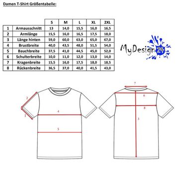 MyDesign24 T-Shirt Damen Pferde Print Shirt - Hellbraunes Pferd im Blumenkranz V-Ausschnitt Baumwollshirt mit Aufdruck Slim Fit, i179