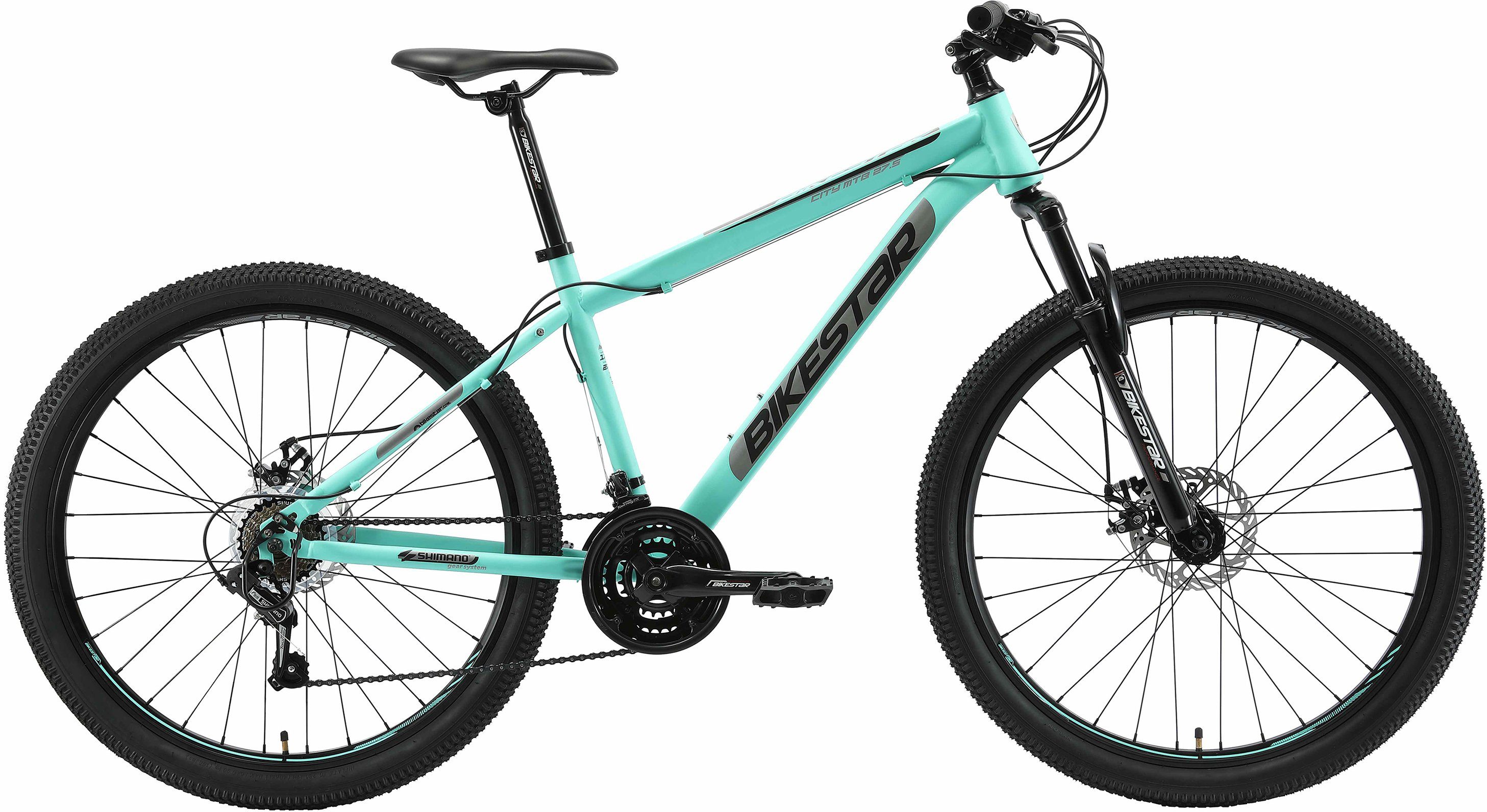 Bikestar Mountainbike, 21 Gang Shimano RD-TY300 Schaltwerk, Kettenschaltung, für Damen und Herren, Kettenschaltung