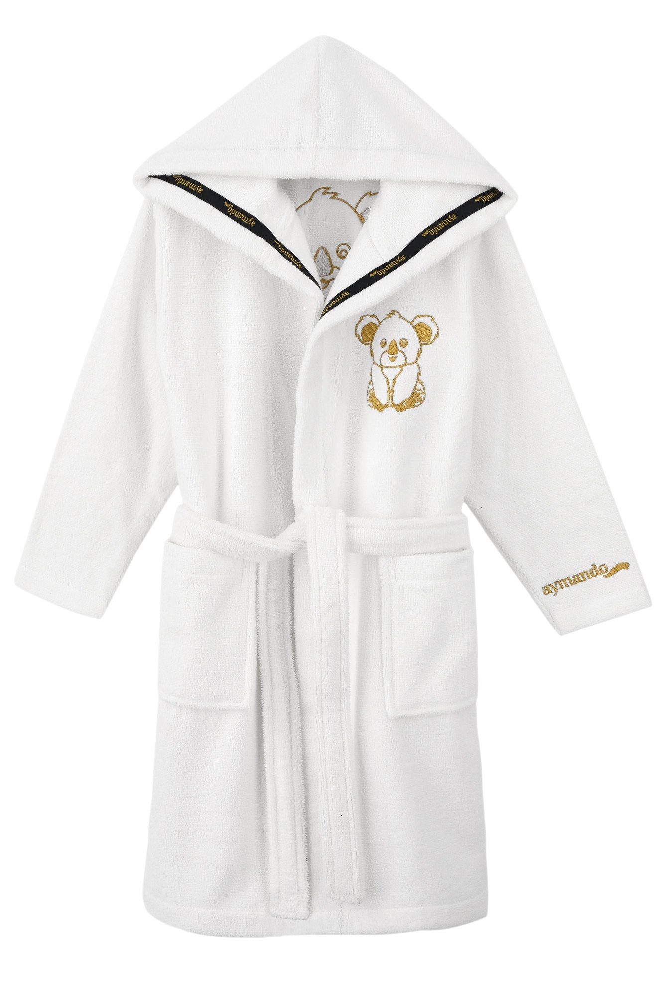 Aymando Babybademantel Koala, 86-92, 100% Baumwolle, Kapuze, Gürtel, Geschenkverpackung