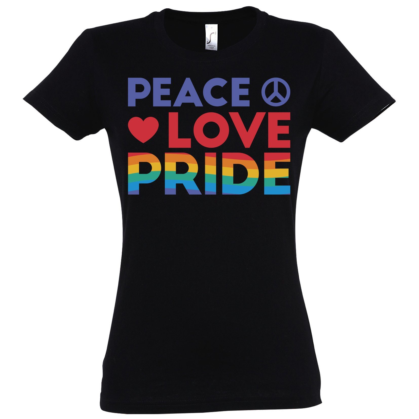 Youth Designz T-Shirt Peace Love Pride Damen T-Shirt mit modischem Frontprint