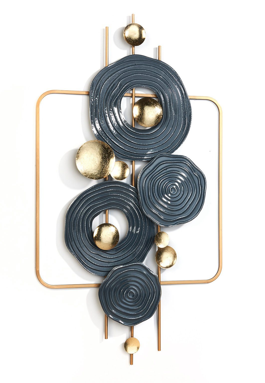 Kobolo Wandbild Metallbild Bild CIRCOLO aus Metall - gold grau, im Used Loo günstig online kaufen