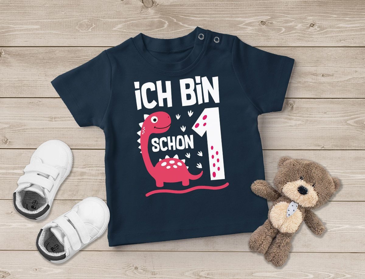 MoonWorks Print-Shirt Baby T-Shirt 1. Geburtstag Ich bin schon 1 Jahr Dinosaurier Dino