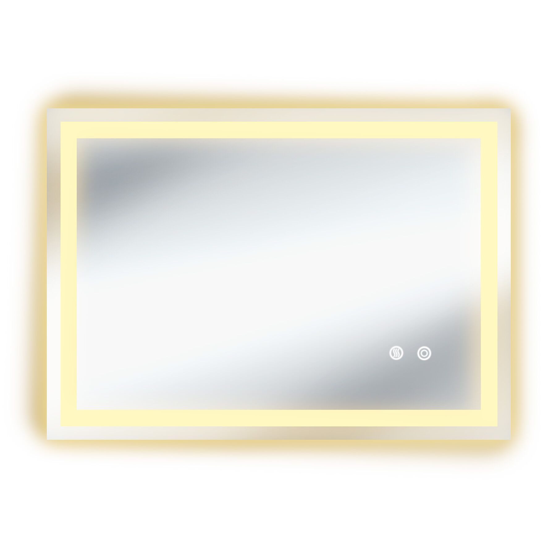 tectake LED-Lichtspiegel Rechteckiger Badspiegel mit Beleuchtung und Spiegelheizung, (Leuchtspiegel Clara, 1-St., in anthrazit), 3 Größen, 3 dimmbare Lichtfarben, Touch, Memory, pflegeleicht