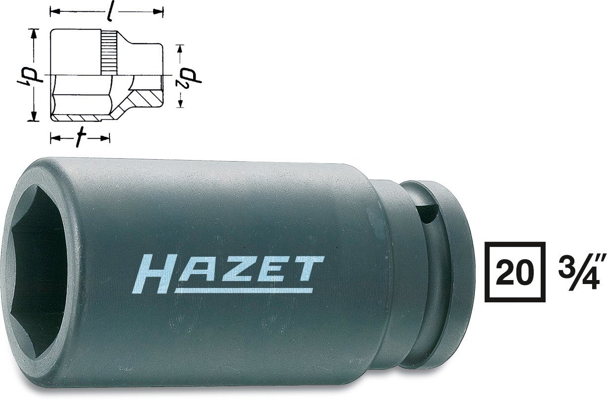 Hazet HAZET Kraft-Steckschlüssel-Einsatz 1000SLG-30 Steckschlüssel (6kt),