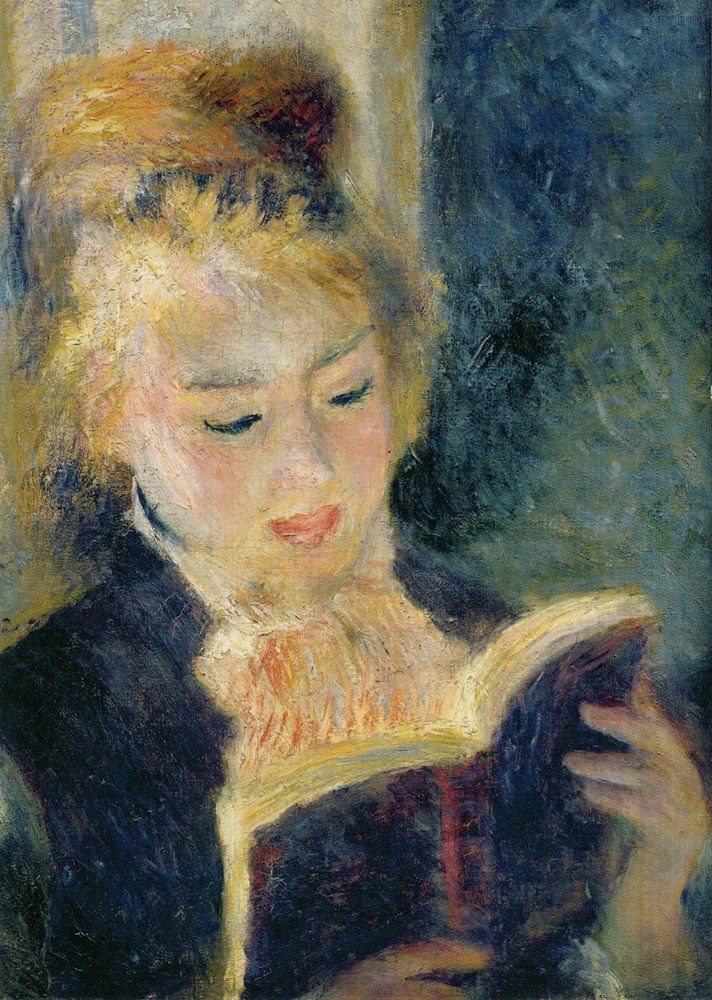Postkarte Kunstkarte Pierre Auguste Renoir "Lesendes Mädchen"