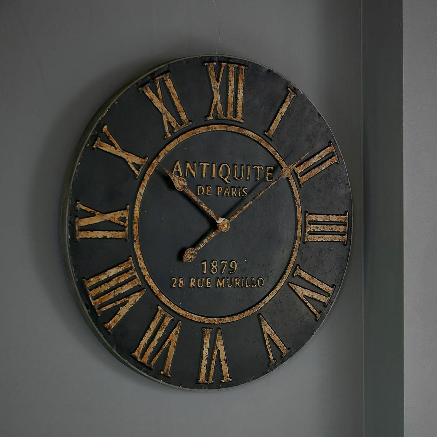 Mirabeau Wanduhr Uhr Murillo antikschwarz