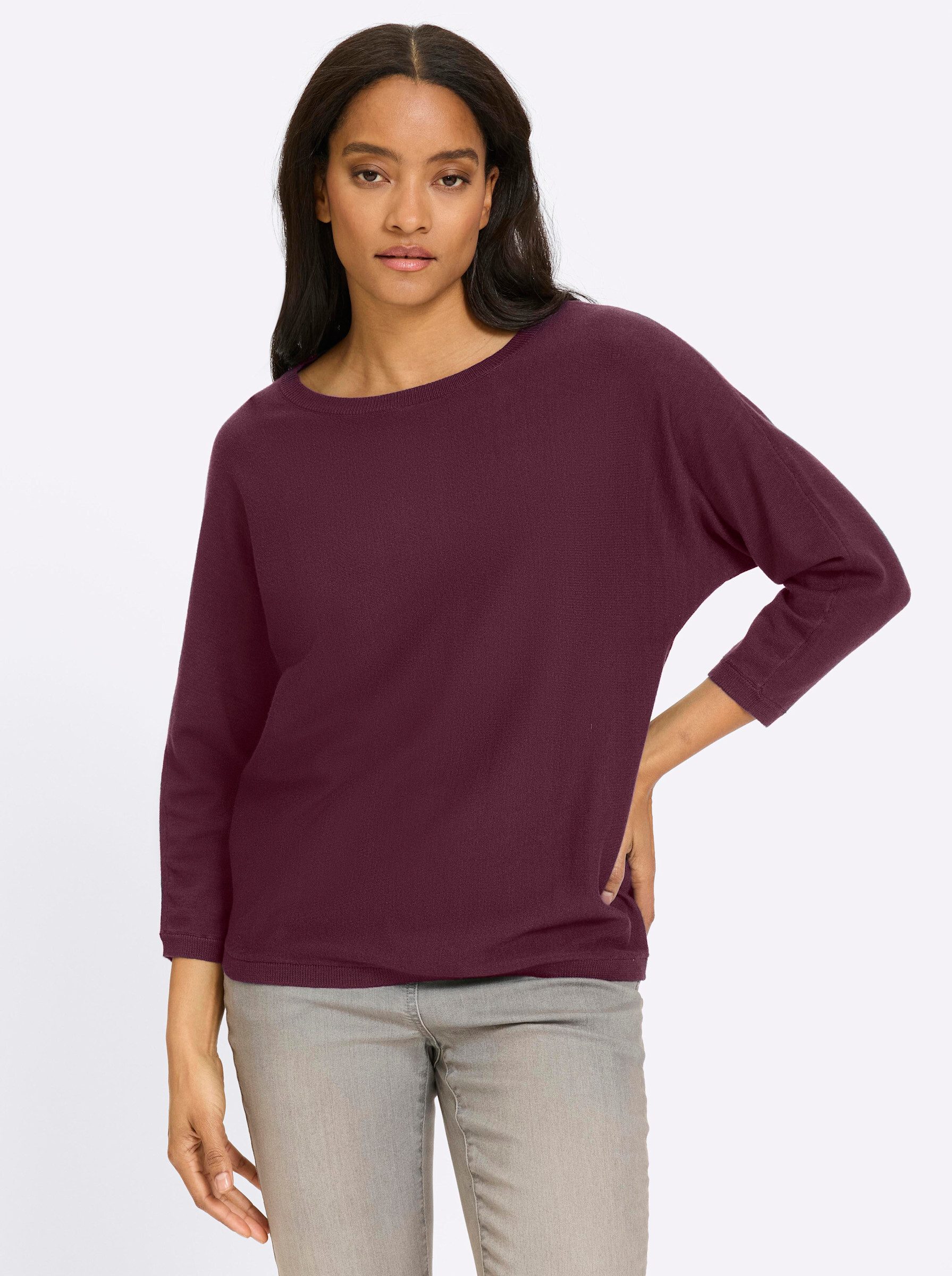 Strickpullover Pullover 3/4-Arm Feinstrick