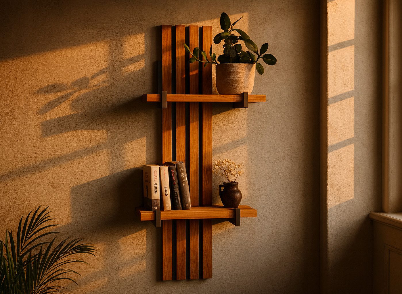 Living Oak Wandregal Eiche No.04 - Leistenregal aus Massivholz