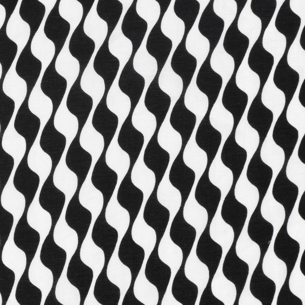 SCHÖNER LEBEN. Stoff Viskose Stoff Meterware Nylon Twill Retro abstrakt weiß schwarz 145cm, pflegeleicht