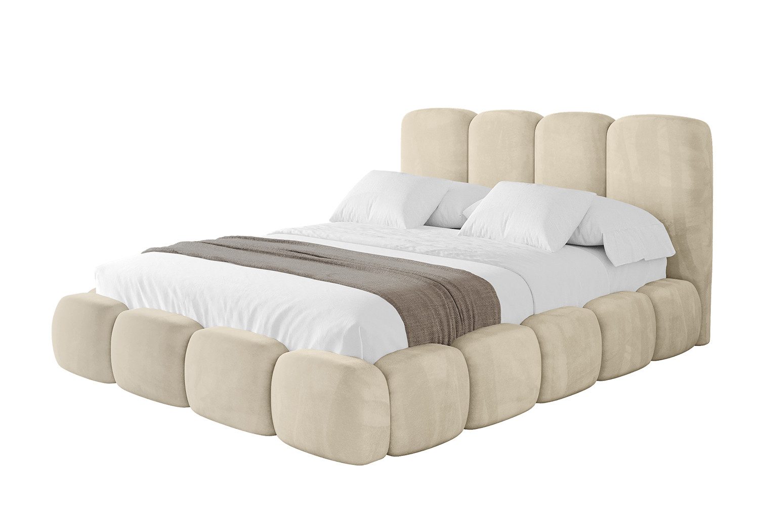 ALTDECOR Polsterbett KALA (Polsterbett mit Bettkasten und Lattenrost, Boxbett ohne Matratze), Doppelbett mit Stauraum, Bett mit Kopfteil