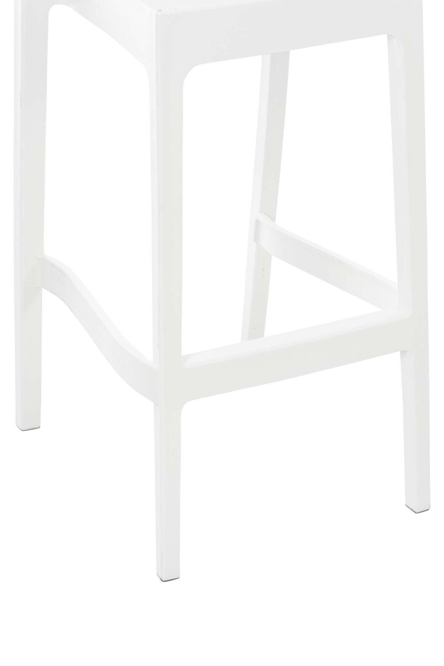 Fußstütze Barhocker Kunststoff (mit angenehmer Weiß Sitzfläche: TPFLiving & - Theke Kunststoff Küche), Gestell - Maya für Hocker