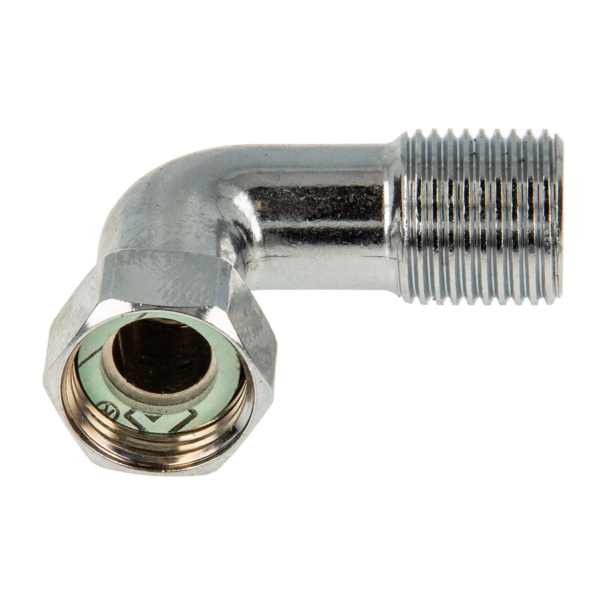 tecuro Gewindefitting Winkel-Verschraubung mit ÜWM x AG, Messing glanzverchromt, ÜWM 1/2 Zoll x AG 1/2 Zoll