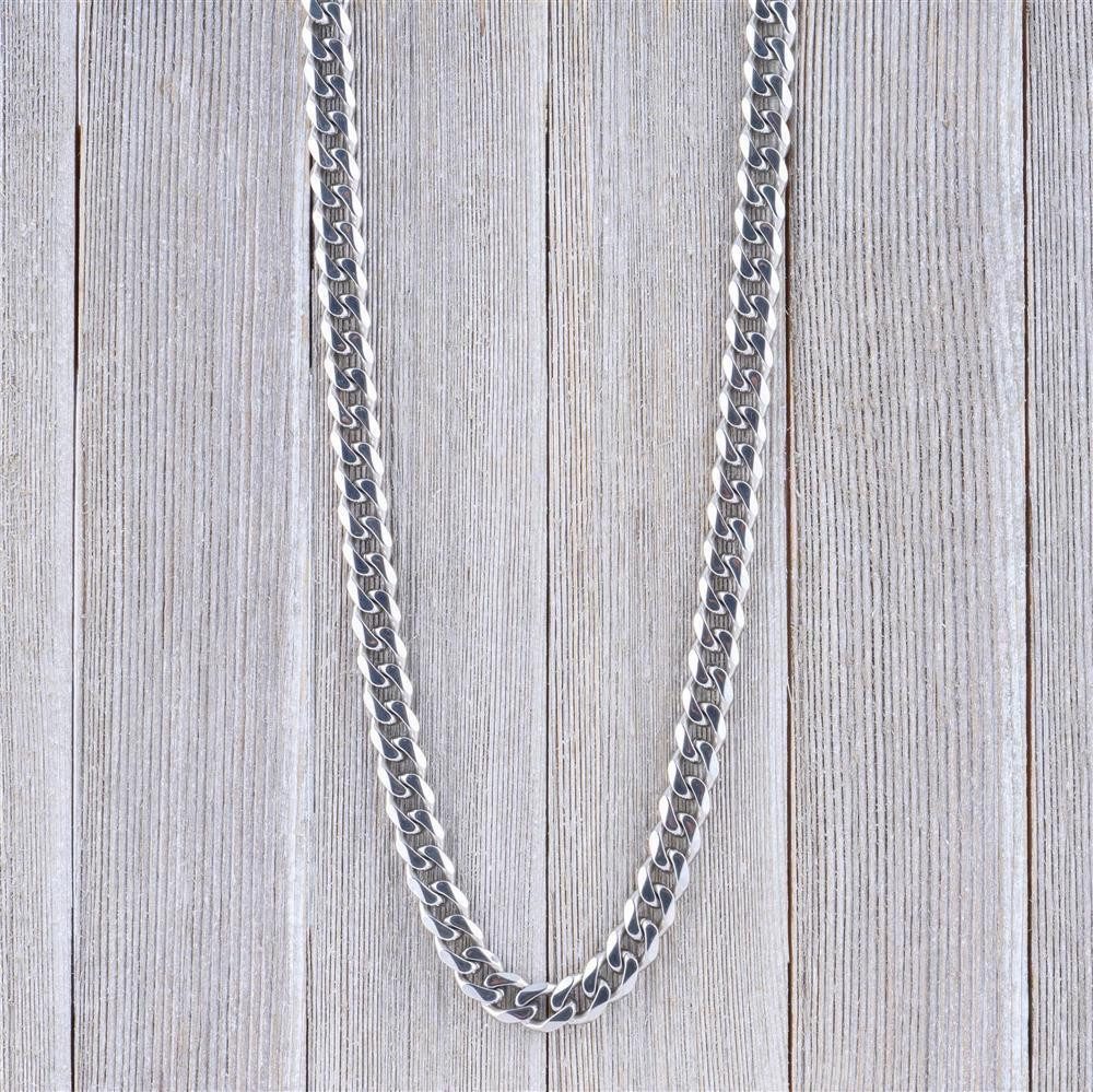 BUNGSA Königskette Königskette massiv 10mm breit Silber aus Edelstahl Herren (1-tlg), Halskette Necklace