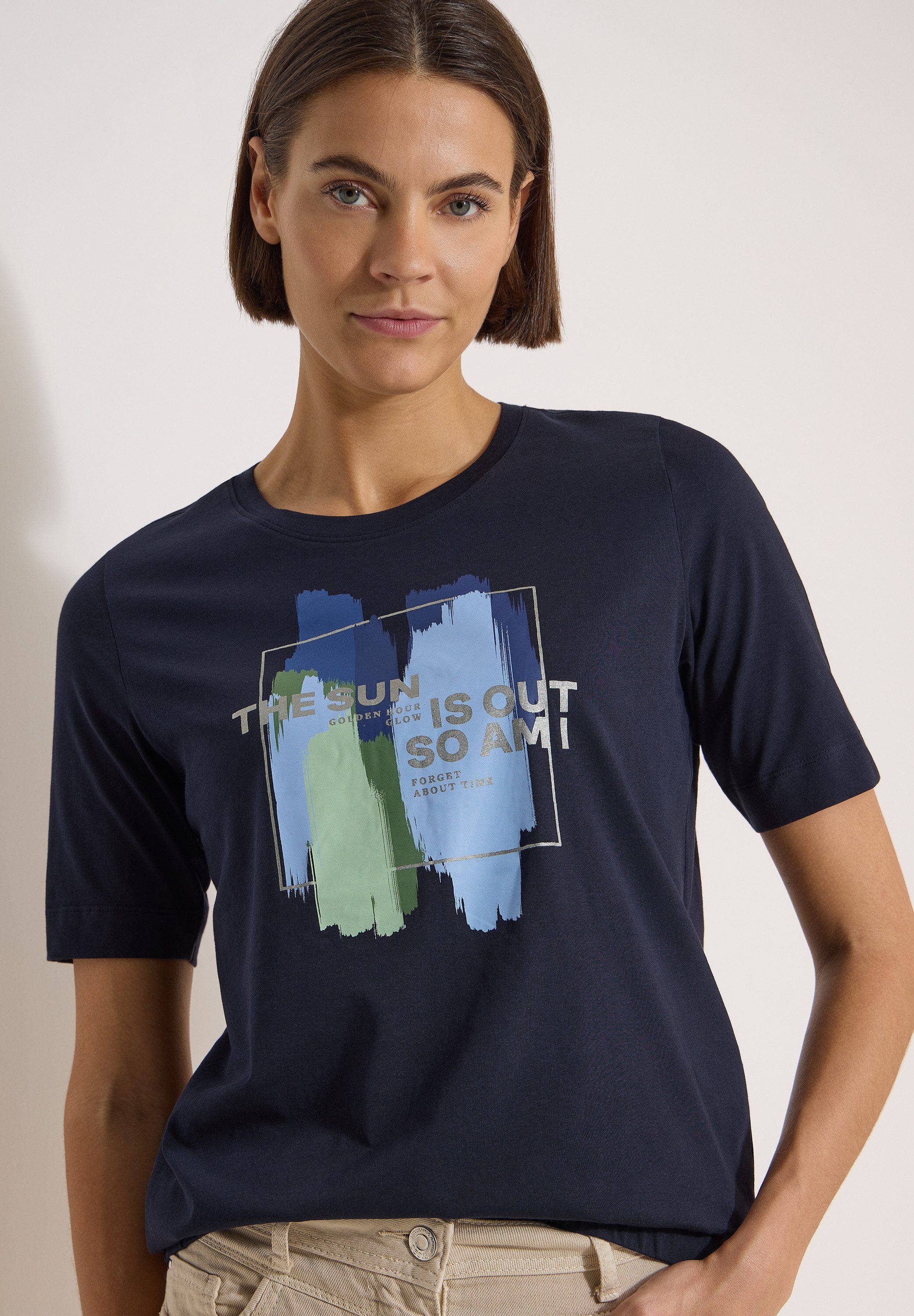 CECIL Kurzarmshirt Sommershirt mit Print
