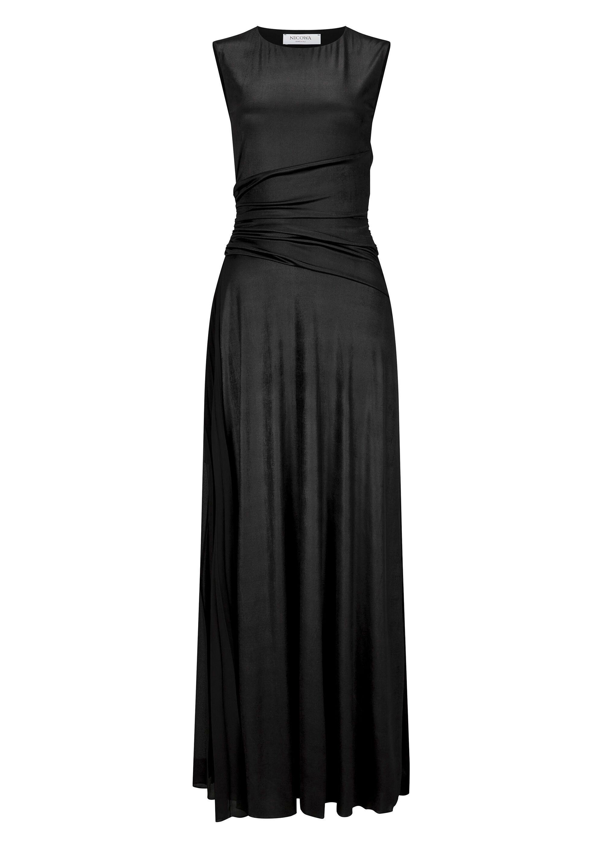 Nicowa Abendkleid POLIWIA (1-tlg) aus Metallic-Jersey mit Plissee-Einsatz a günstig online kaufen