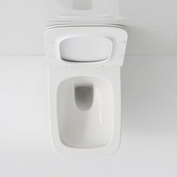 NEG Tiefspül-WC »NEG Hänge-WC Uno19 (eckig) mit geschlossenem Spülr«, Wandmontage