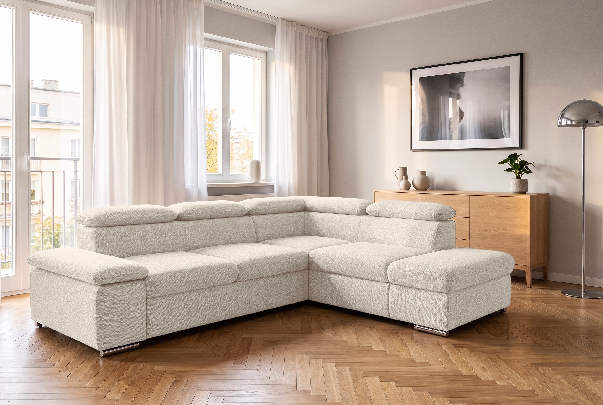 sit&more Ecksofa Valantine L-Form, B: 272 cm, Armteilverstellung, Kopfteilverstellung, optional Schlaffunktion, Komfortsofa, modern