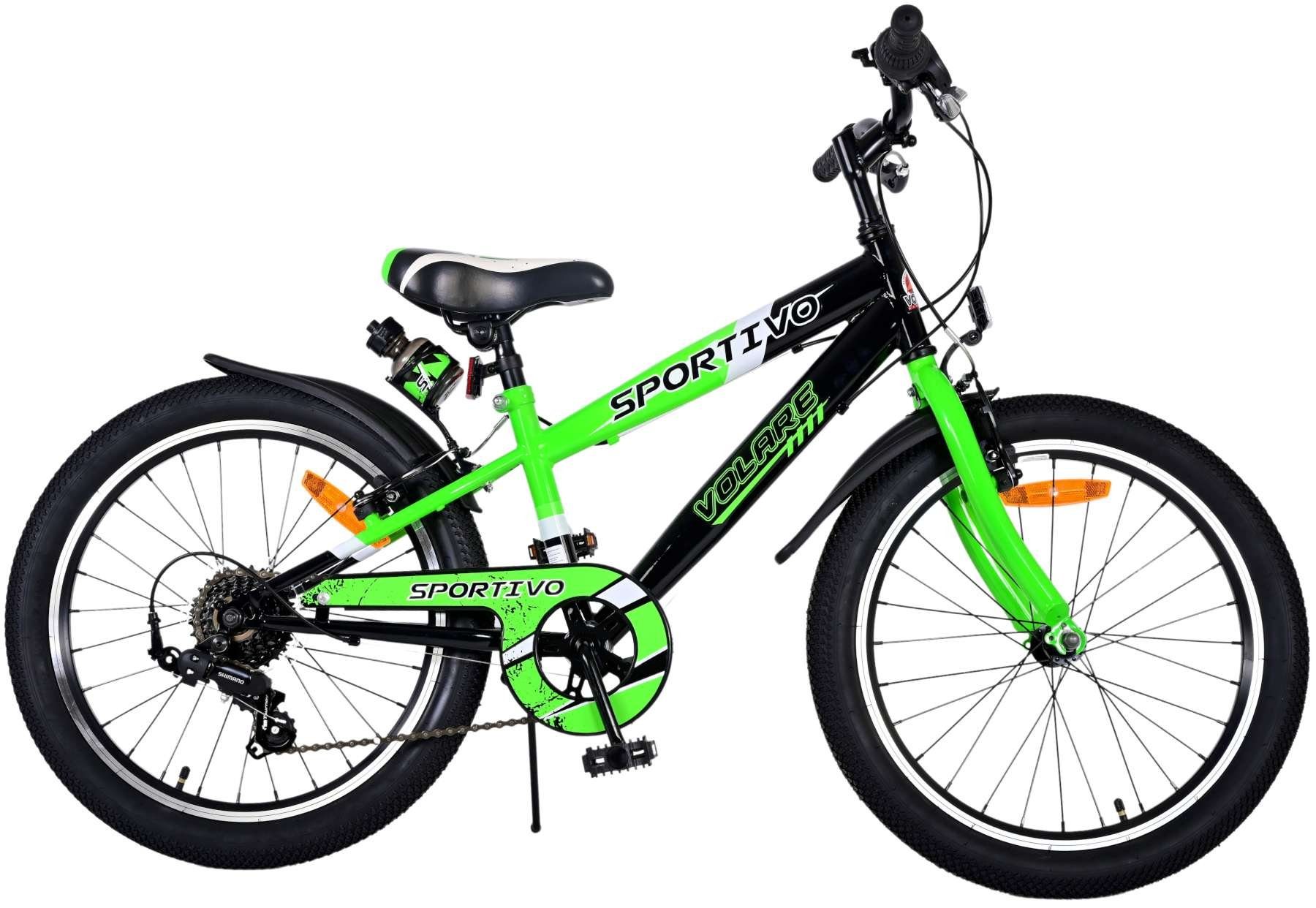 Zoll - Alter 7 Neongrün Gang, 6+ Fahrrad für Schwarz, Kettenschaltung Volare 20 - Kinderfahrrad Jungen