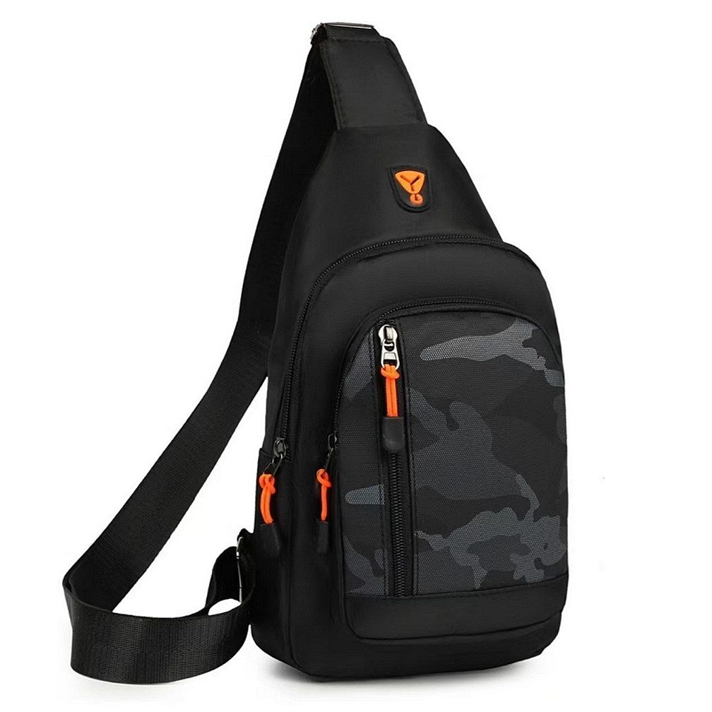 MIRROSI Umhängetasche Herren Slingbag Stoff – leichte Crossbody Brusttasche ca. 26x18x5cm, mit verstellbarem Schultergurt, Reißverschlussfächern & Sport-Design