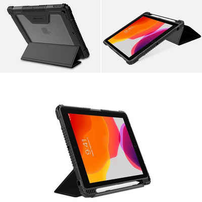 Nilkin Tablet-Hülle Nillkin Bumper für iPad 10.2" 2021 / 2020 / 2019 10,2 Zoll, Nillkin Bumper Leather Case Pro Gepanzertes Smart Cover mit Kameratasche und Ständer