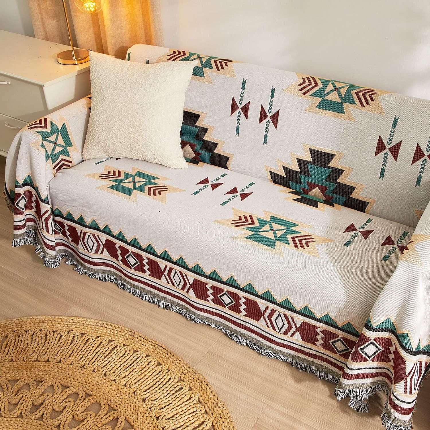 Coonoor Sofaschoner Decken Kuscheldecke Tagesdecke Sommerdecke Boho, Beige, günstig online kaufen