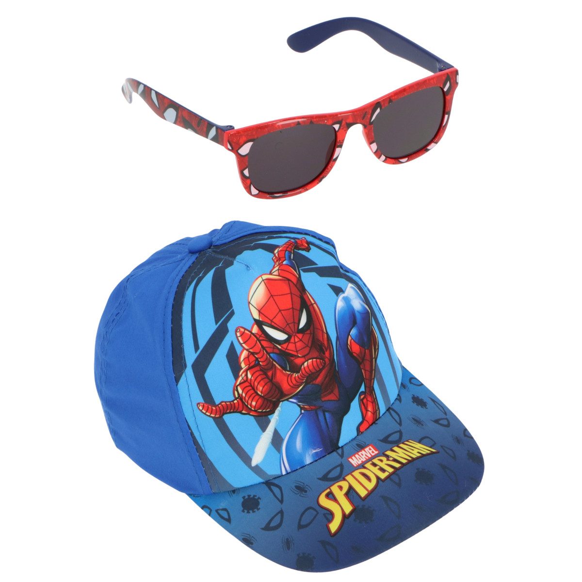 Spiderman Baseball Cap Kinder Cap mit Sonnenbrille Baumwolle Alltag Freizeit (Spar-Set)