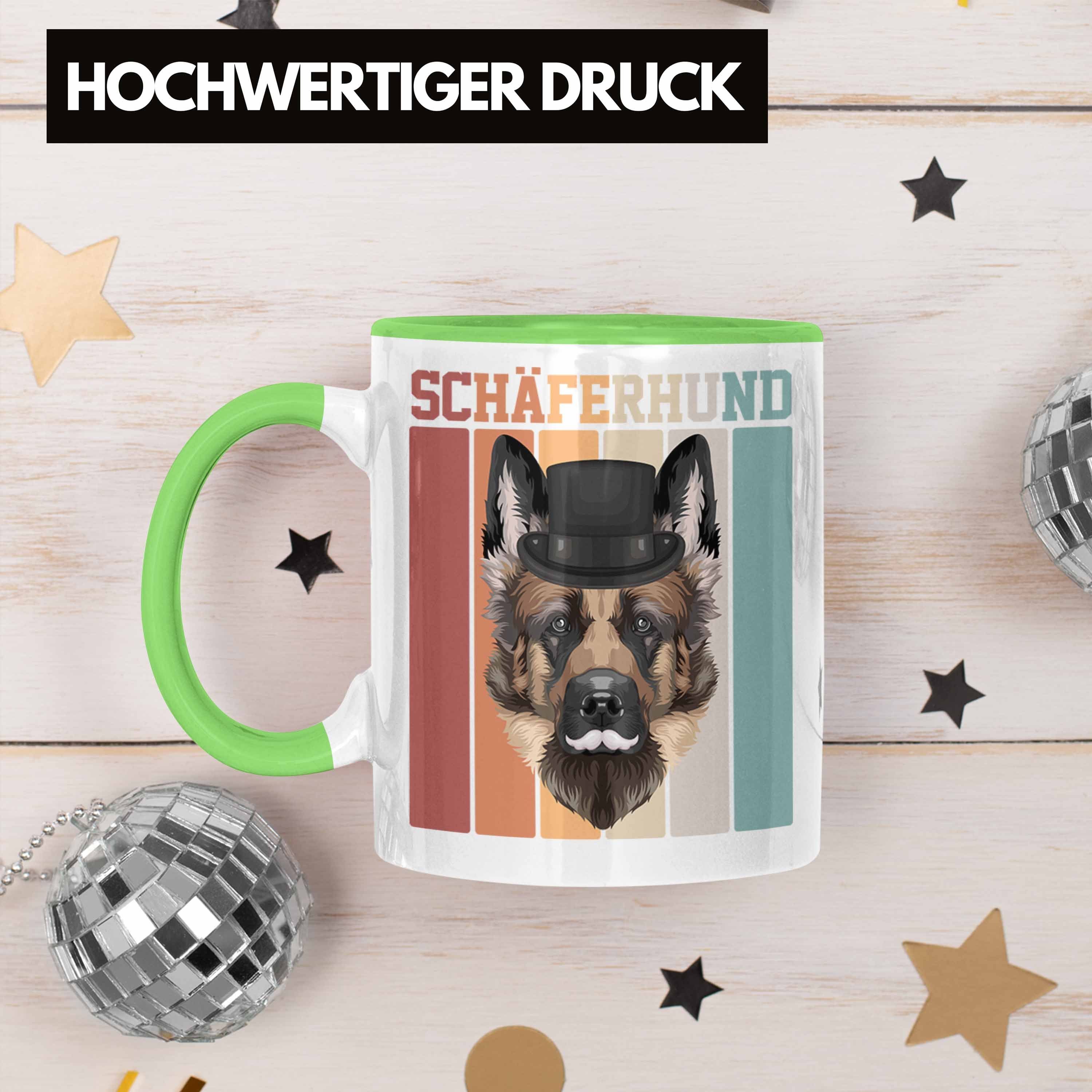 Geschenkidee Schäferhund Retro Grün Geschenk Tasse Spruch Trendation Tasse Besitzer Lustiger