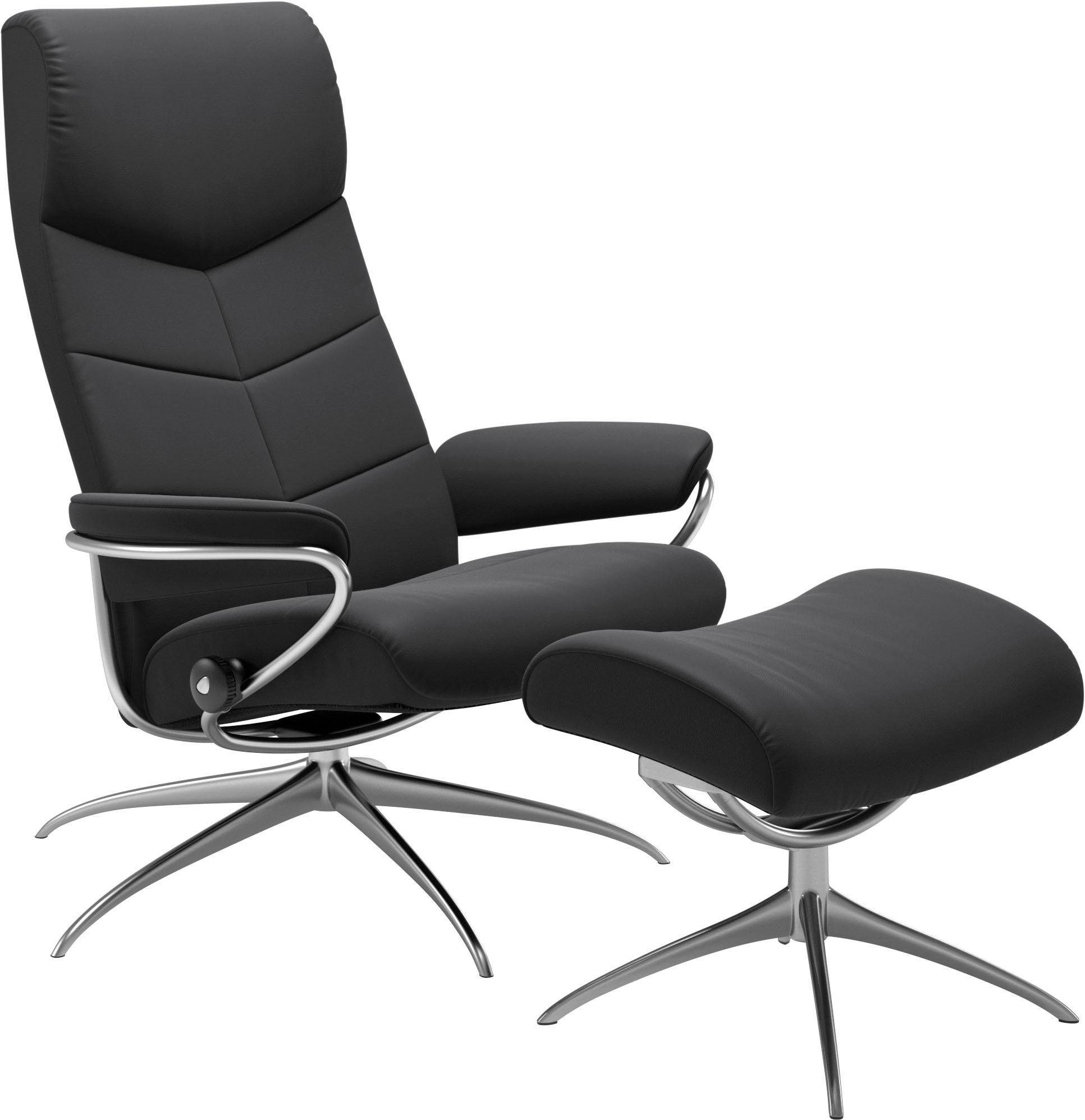 STRESSLESS® Set: Relaxsessel mit Hocker DUBLIN - Leder Black