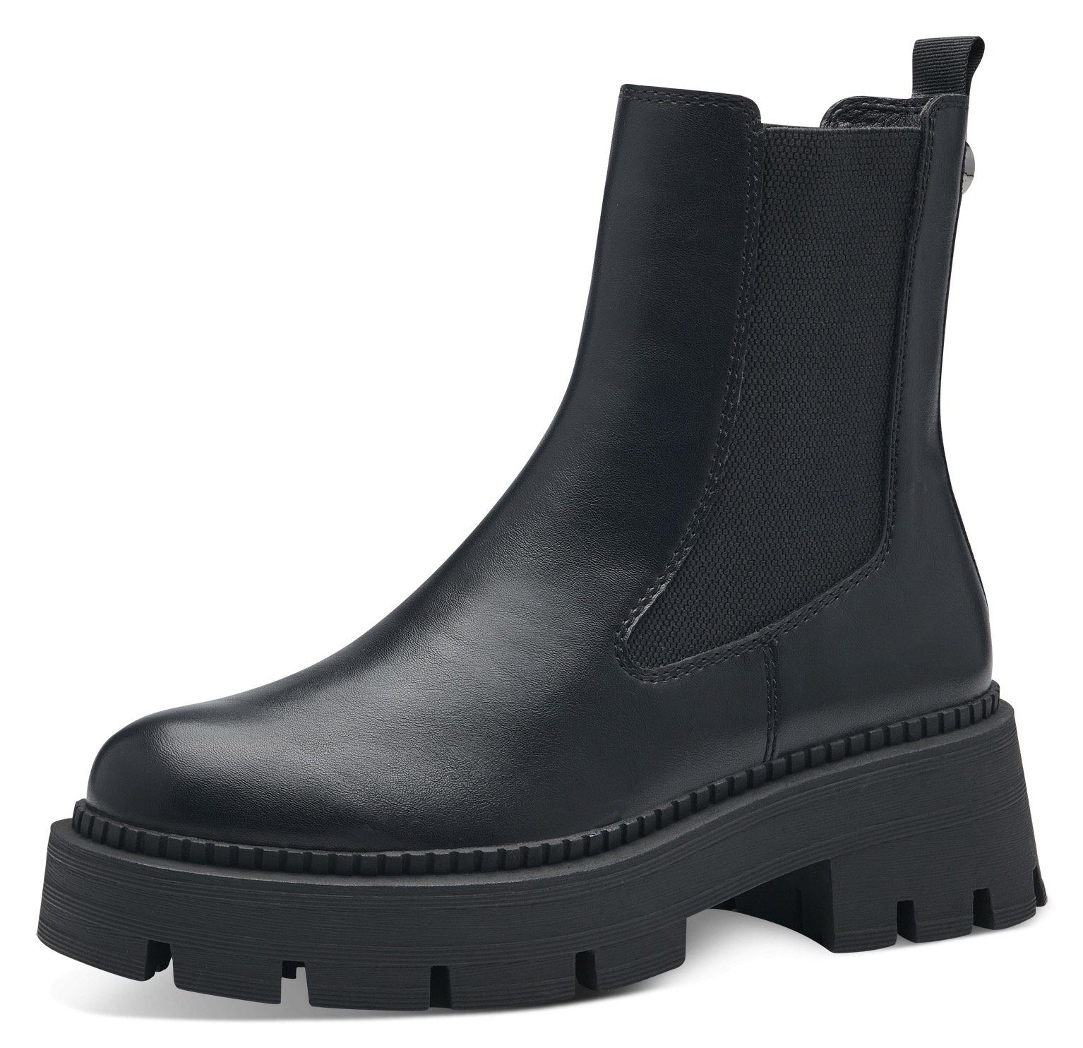 Tamaris Chelseaboots mit Anziehlasche Schwarz (BLACK UNI)