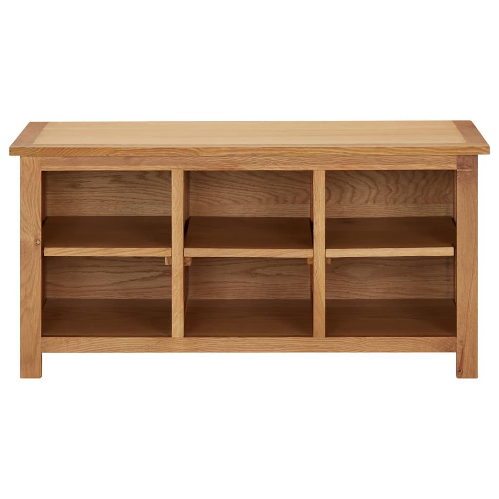 furnicato Schuhregal Sitzbank aus massivem Eichenholz 90x37x45 cm natur, 1-tlg., Stabiler Garderobenständer mit 6 Fächern für den Flur oder Eingang