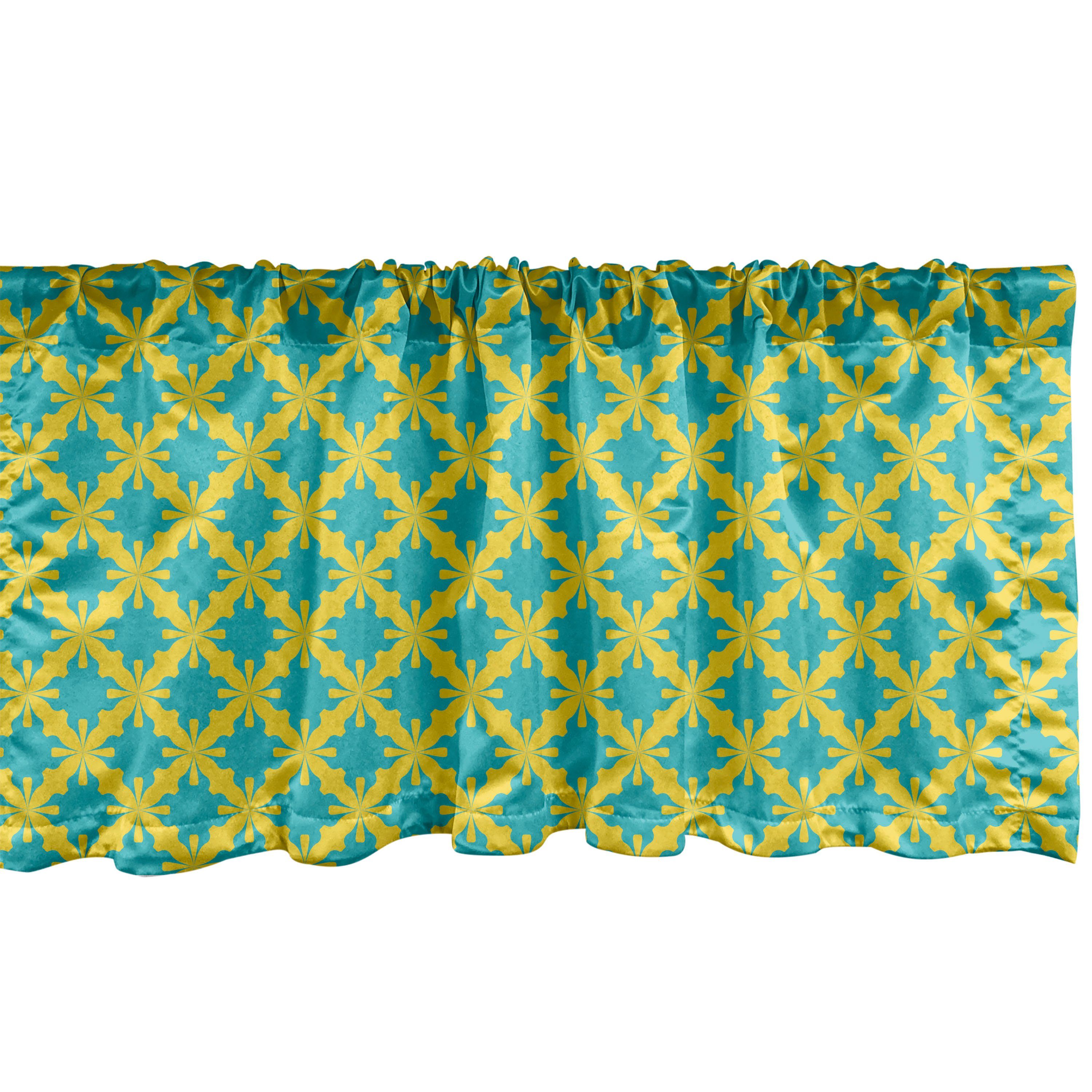 Scheibengardine Vorhang Volant für Küche Schlafzimmer Dekor mit Stangentasche, Abakuhaus, Microfaser, viktorianisch Bicolored Moderne Damast